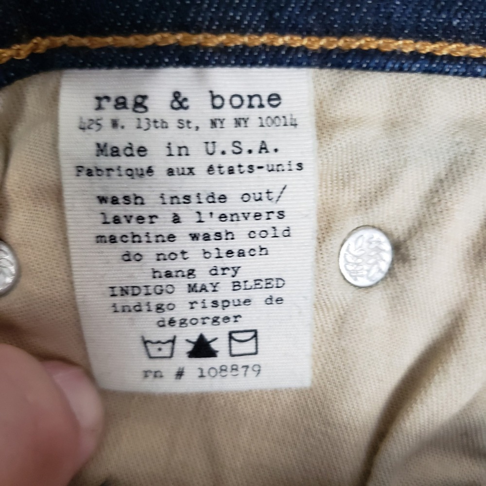 Rag & Bone Size 28 Kensington Skinny Jeans Dark Wash Denim Classic Capsule Chic - Picture 8 of 9